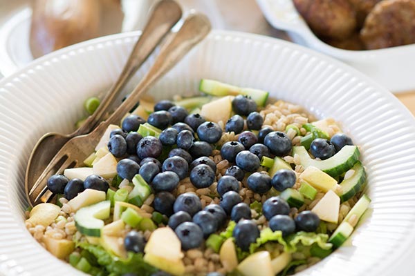 Salat med blåbær og perlebyg